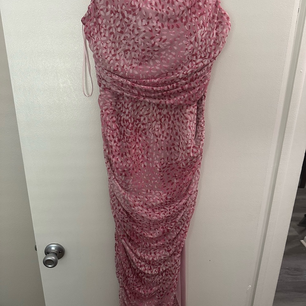 Express Pink Midi Dress with Spaghetti Straps - Picture 5 of 5